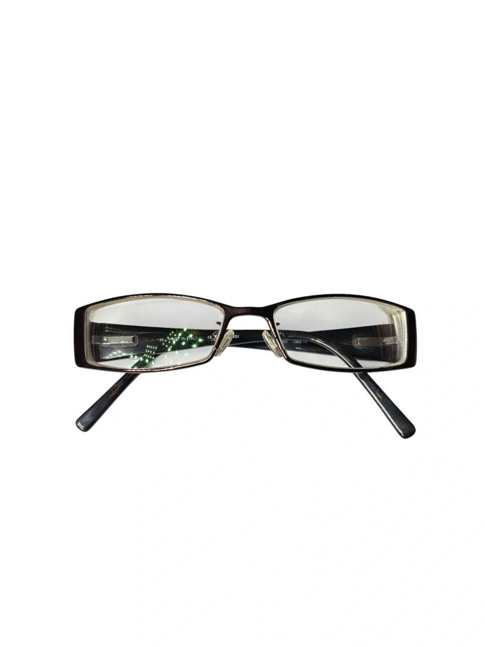 Vintage Y2K Fendi F602R 700 Bronze Rhinestone Eyeglasses Frame Italy 52 16 135